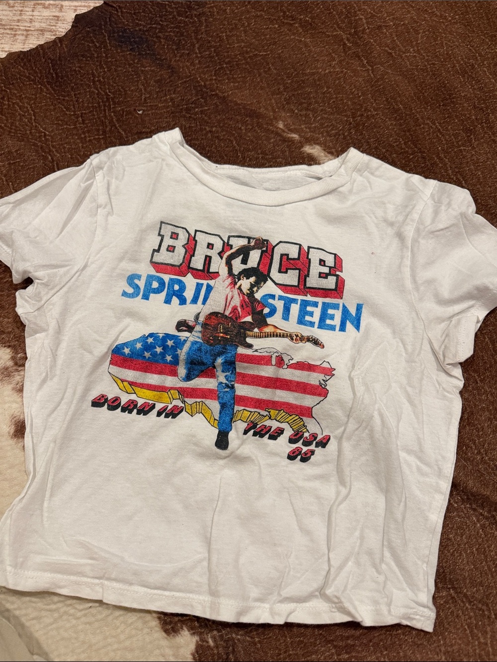 Bruce Springsteen White Graphic Tee